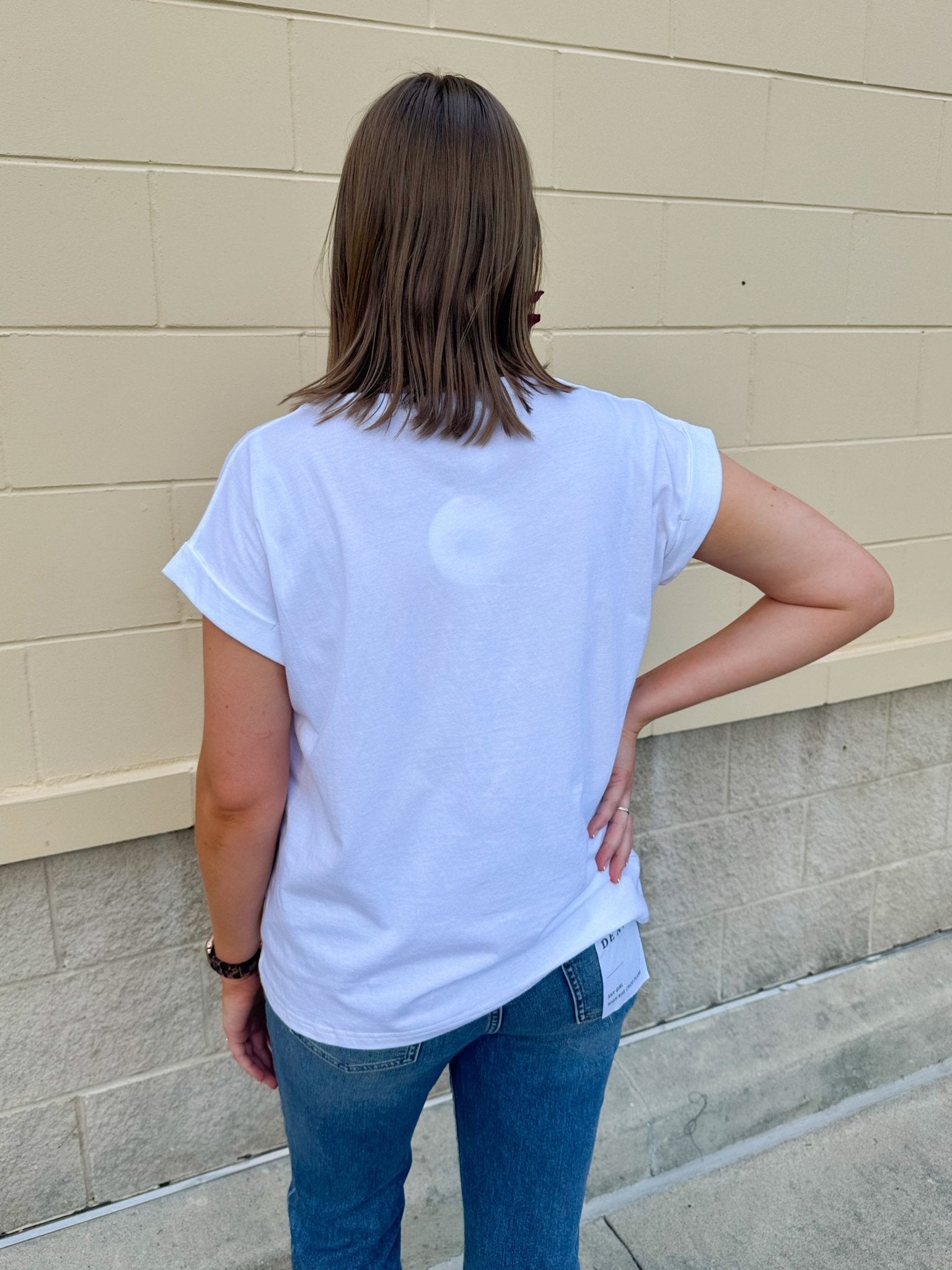 Everyday Edit Rolled Sleeve Tee – White - The Pink Pineapple 850