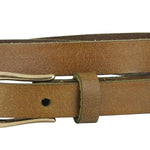 Everyday Skinny Brass Buckle Leather Belt - The Pink Pineapple 850