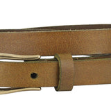 Everyday Skinny Brass Buckle Leather Belt - The Pink Pineapple 850