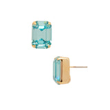 Single cut crystal stud earrings in gold-tone setting.