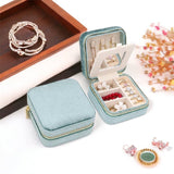 Velvet Jewelry Square Boxes - Mint