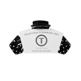 [Teleties] Classic Claw Clip | Medium | Black Polka Dot Party