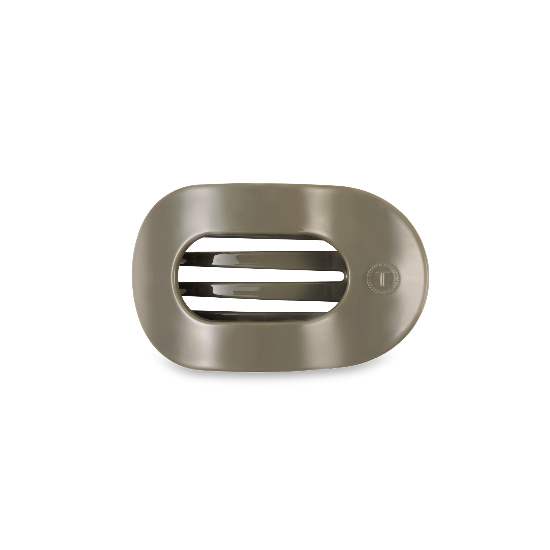 TELETIES small flat round hair clip in sage green Sage It Ain’t So design.