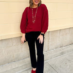 Falling For Texture Quilted Top in Burgundy - The Pink Pineapple 850