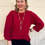 Falling For Texture Quilted Top in Burgundy - The Pink Pineapple 850