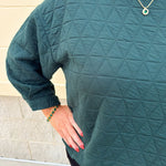 Falling For Texture Quilted Top in Hunter Green - The Pink Pineapple 850