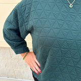 Falling For Texture Quilted Top in Hunter Green - The Pink Pineapple 850