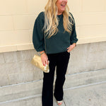 Falling For Texture Quilted Top in Hunter Green - The Pink Pineapple 850