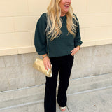 Falling For Texture Quilted Top in Hunter Green - The Pink Pineapple 850