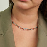 Silver Twisted Links Necklace