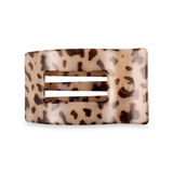 TELETIES medium flat rectangle hair clip in blonde tortoise cream and brown finish.