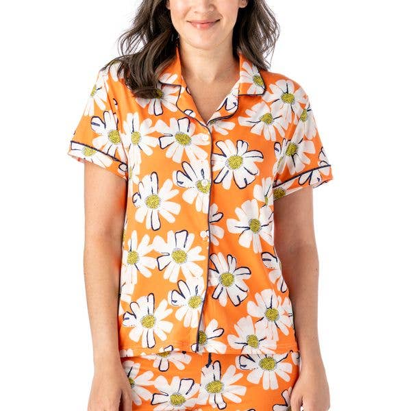 Lazy Daisy Lounge Top Orange Floral