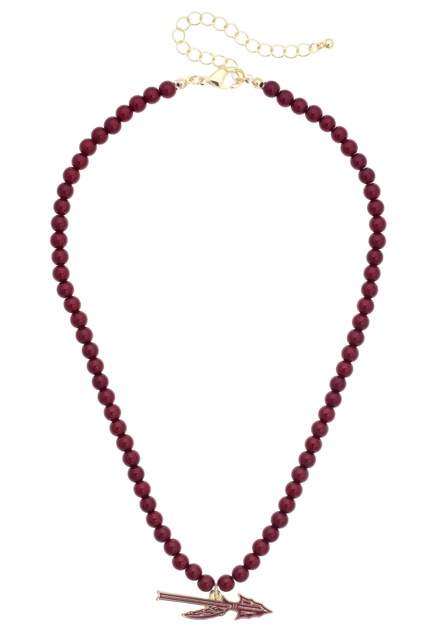 Fear the Spear FSU Beaded Logo Pendant Necklace - The Pink Pineapple 850