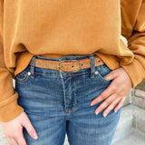 Feeling Spotted Leather Belt - Skinny Style - The Pink Pineapple 850