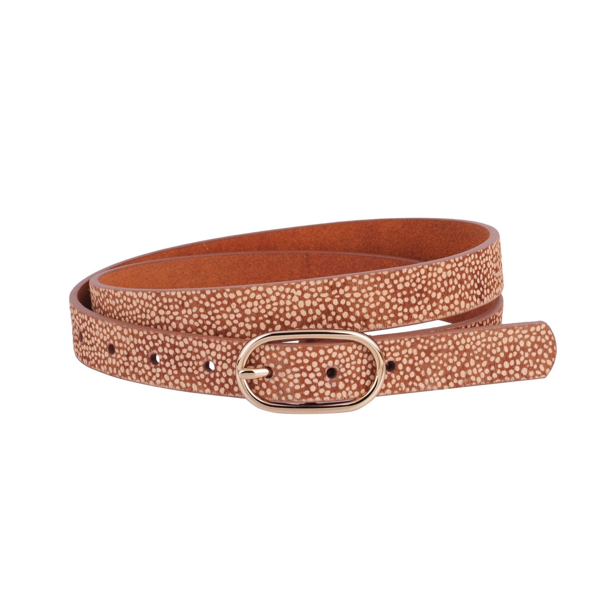 Feeling Spotted Leather Belt - Skinny Style - The Pink Pineapple 850