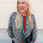 Festive Feline Stripe Detail Knit Top - The Pink Pineapple 850