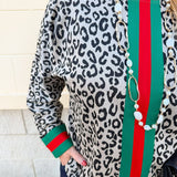 Festive Feline Stripe Detail Knit Top - The Pink Pineapple 850