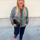 Festive Feline Stripe Detail Knit Top - The Pink Pineapple 850