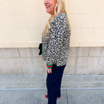 Festive Feline Stripe Detail Knit Top - The Pink Pineapple 850