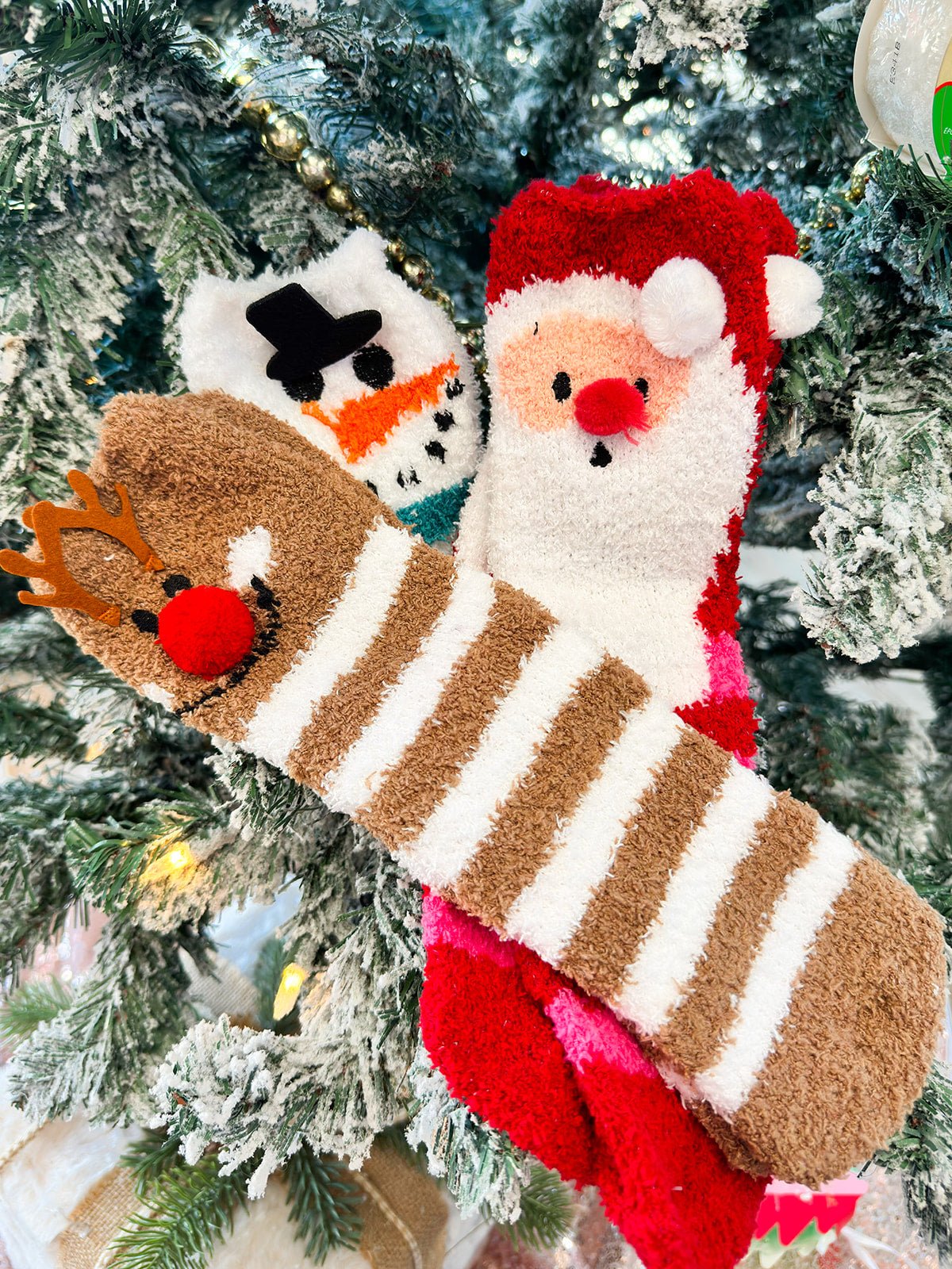 Festive Fluffy Socks - The Pink Pineapple 850