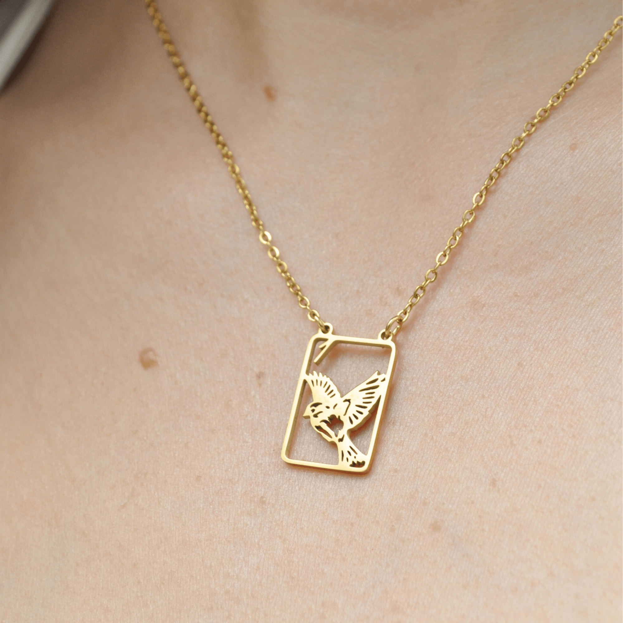 Filigree Sparrow One Bam Mahjong Necklace - The Pink Pineapple 850
