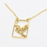 Filigree Sparrow One Bam Mahjong Necklace - The Pink Pineapple 850