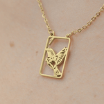 Filigree Sparrow One Bam Mahjong Necklace - The Pink Pineapple 850