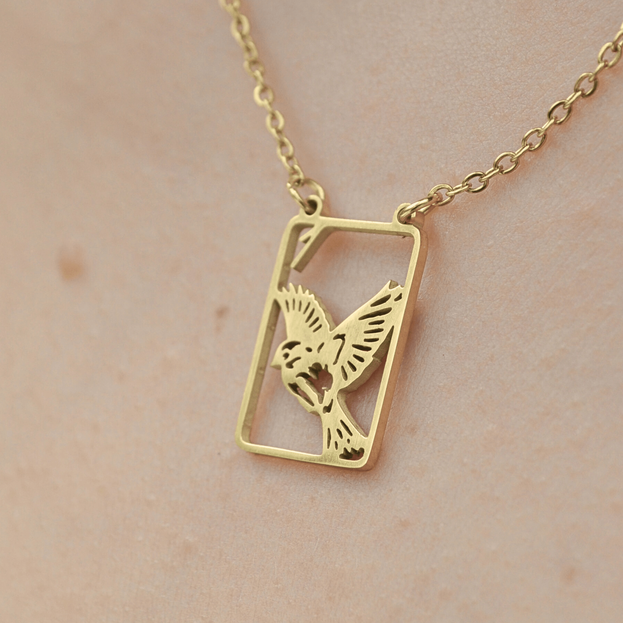 Filigree Sparrow One Bam Mahjong Necklace - The Pink Pineapple 850