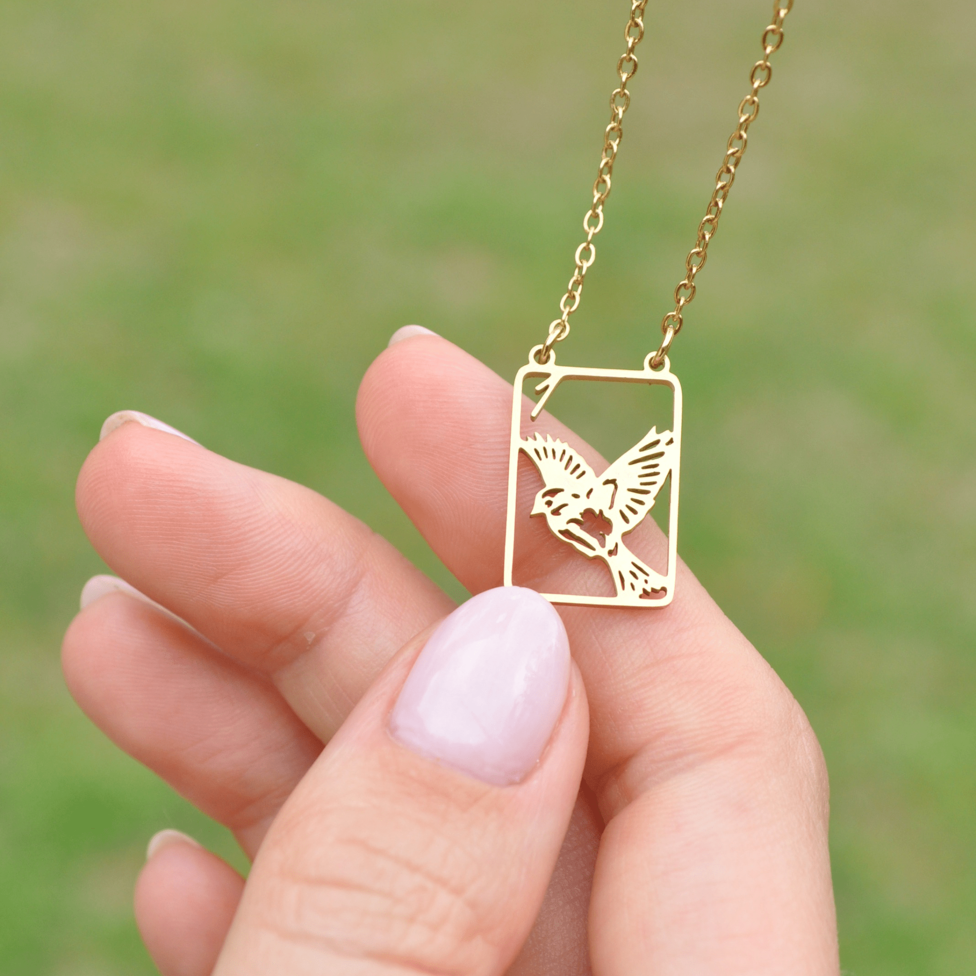 Filigree Sparrow One Bam Mahjong Necklace - The Pink Pineapple 850