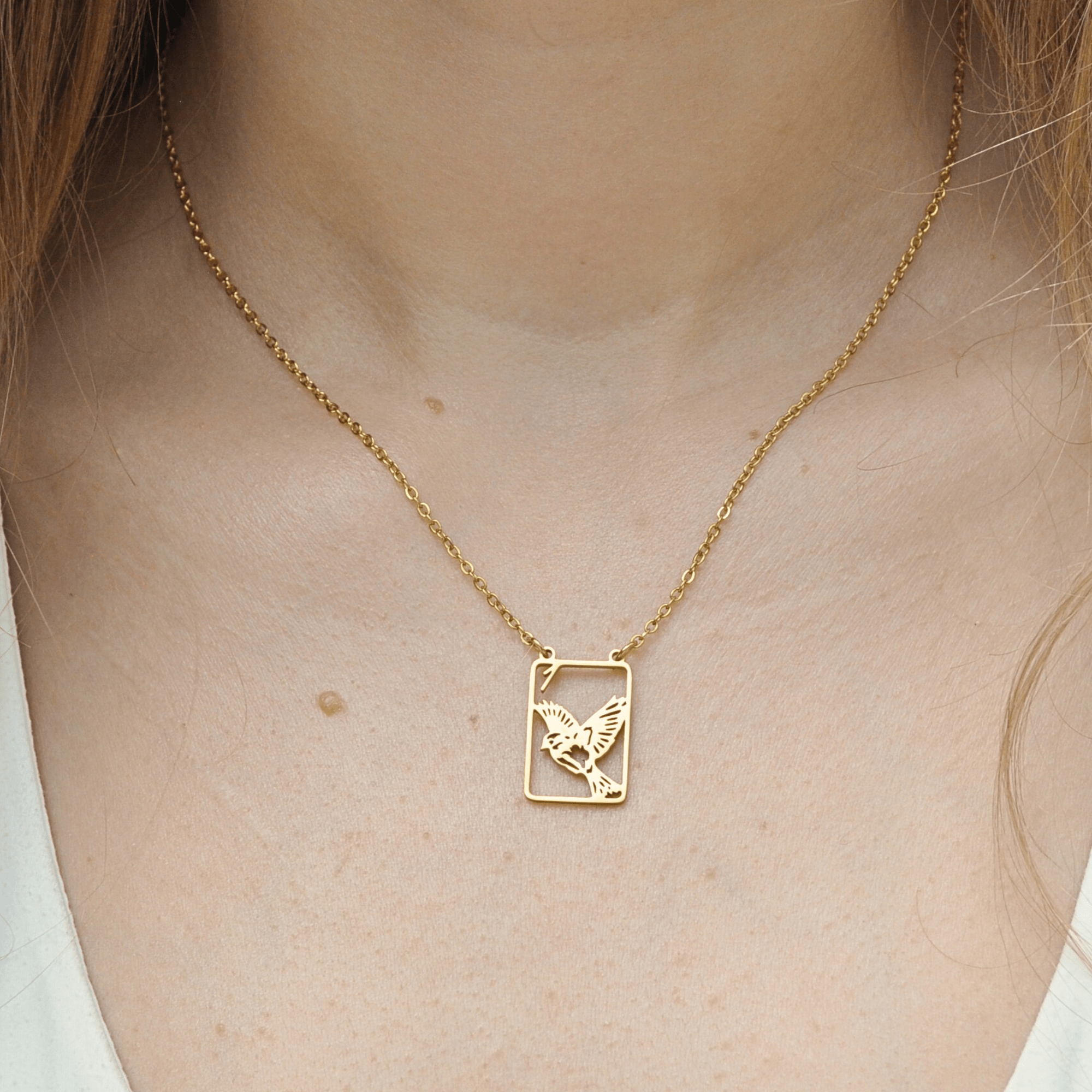 Filigree Sparrow One Bam Mahjong Necklace - The Pink Pineapple 850