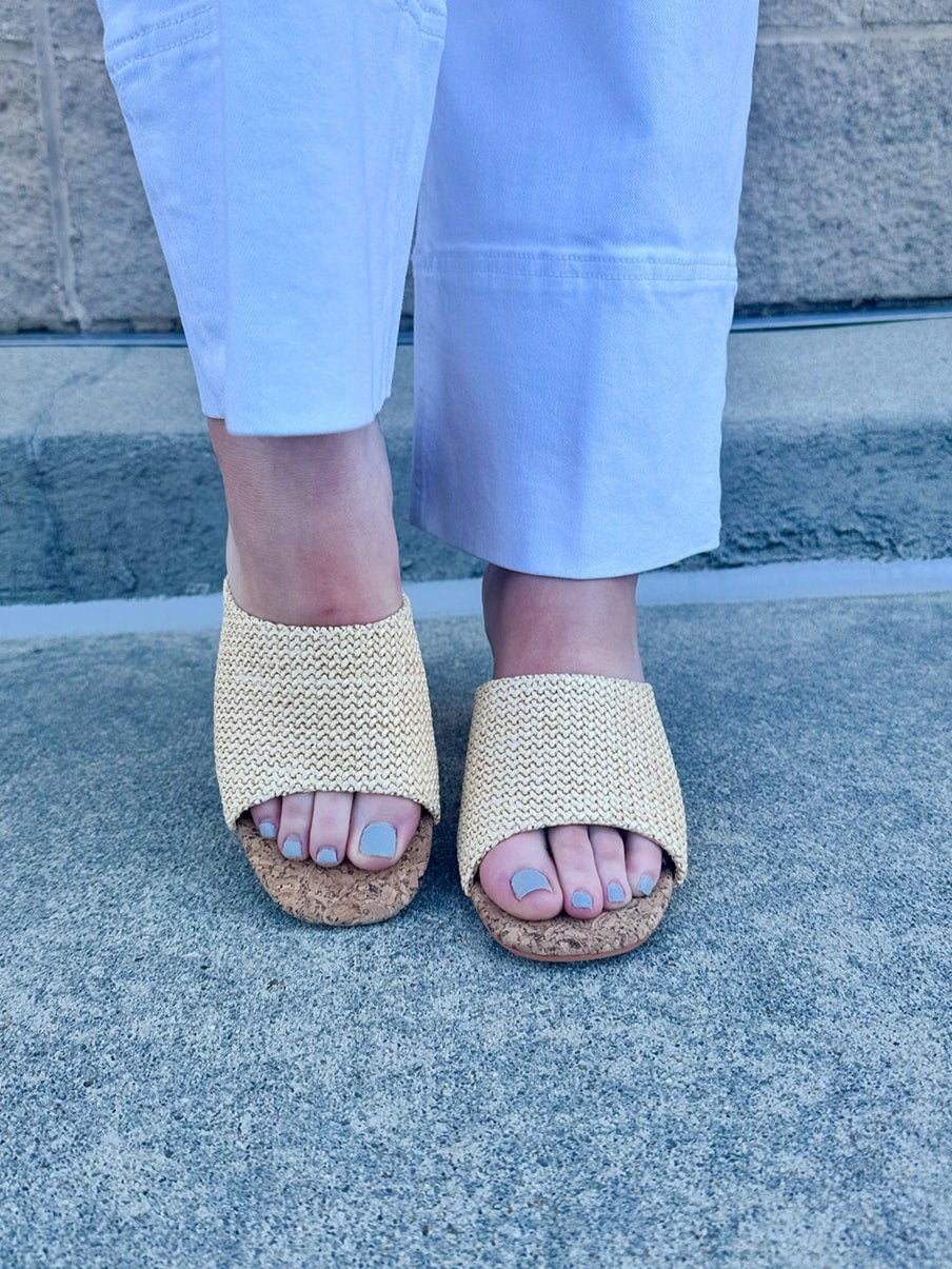 {FINAL SALE} Addie Raffia Slip On Sandals - The Pink Pineapple 850