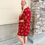 [FINAL SALE] Adrienne Charlotte Garnet Football Dress - The Pink Pineapple 850