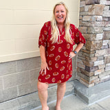 [FINAL SALE] Adrienne Charlotte Garnet Football Dress - The Pink Pineapple 850