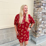 [FINAL SALE] Adrienne Charlotte Garnet Football Dress - The Pink Pineapple 850