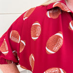 [FINAL SALE] Adrienne Charlotte Garnet Football Dress - The Pink Pineapple 850