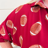 [FINAL SALE] Adrienne Charlotte Garnet Football Dress - The Pink Pineapple 850