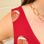 [FINAL SALE] Adrienne Lexi Garnet Football Romper - The Pink Pineapple 850