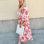 {FINAL SALE} Blossom Breeze Floral Midi Dress - The Pink Pineapple 850