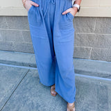 {FINAL SALE} Breezy Bay Wide Leg Blue Pants - The Pink Pineapple 850