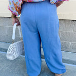 {FINAL SALE} Breezy Bay Wide Leg Blue Pants - The Pink Pineapple 850
