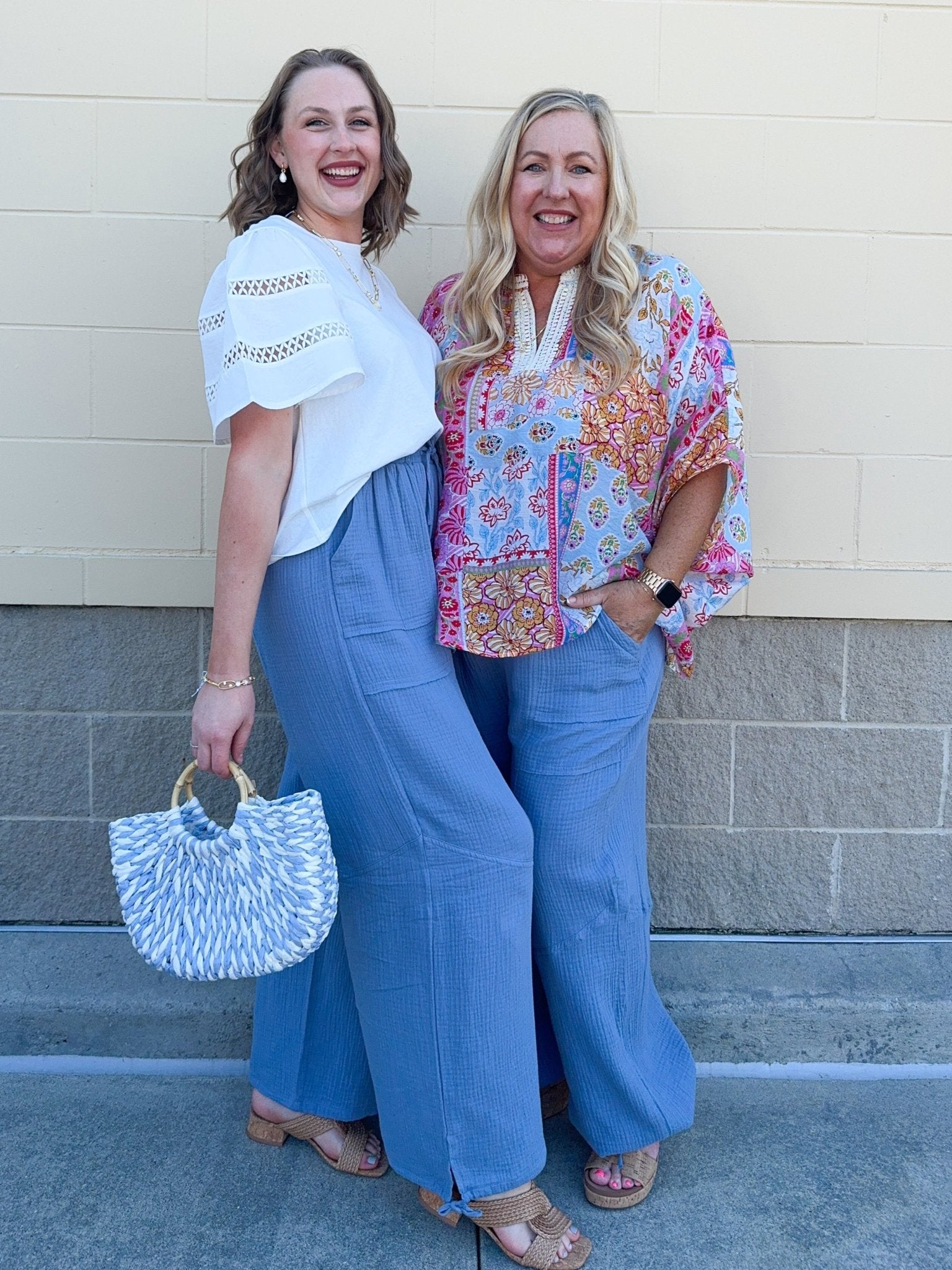 {FINAL SALE} Breezy Bay Wide Leg Blue Pants - The Pink Pineapple 850