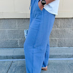 {FINAL SALE} Breezy Bay Wide Leg Blue Pants - The Pink Pineapple 850