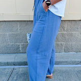 {FINAL SALE} Breezy Bay Wide Leg Blue Pants - The Pink Pineapple 850