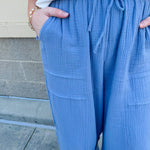 {FINAL SALE} Breezy Bay Wide Leg Blue Pants - The Pink Pineapple 850
