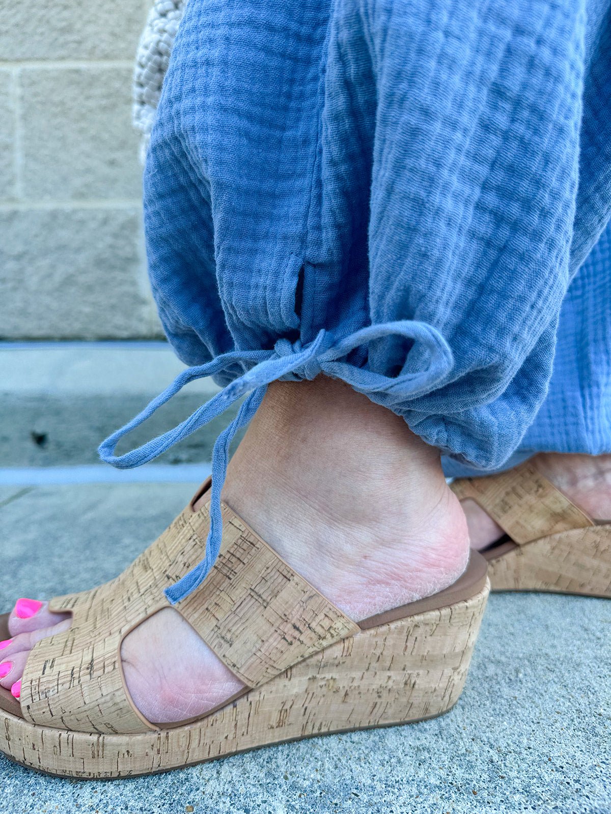 {FINAL SALE} Breezy Bay Wide Leg Blue Pants - The Pink Pineapple 850