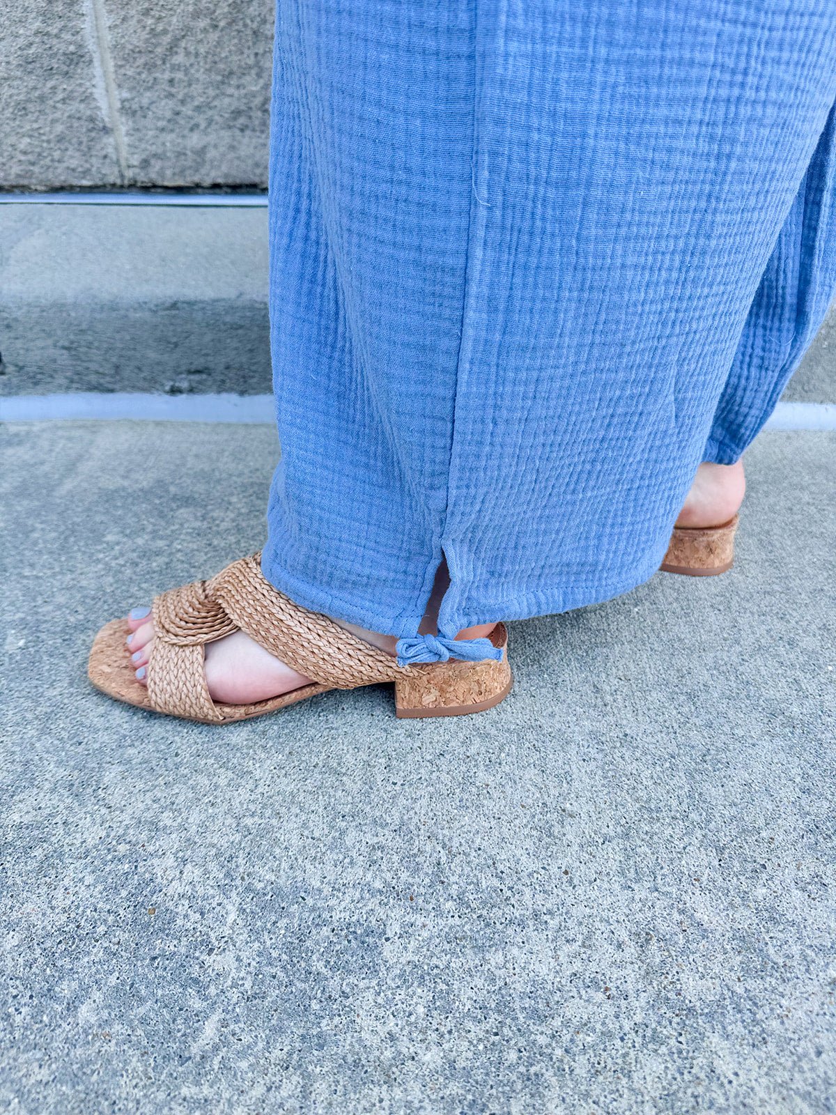 {FINAL SALE} Breezy Bay Wide Leg Blue Pants - The Pink Pineapple 850