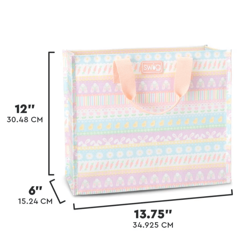 {FINAL SALE} Bunny Trail Reusable Gift Bag Medium - The Pink Pineapple 850