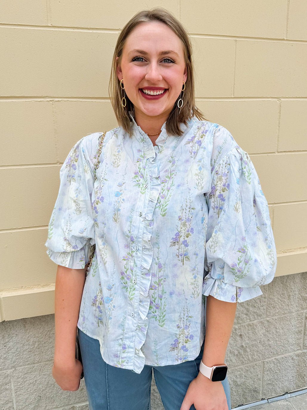 {FINAL SALE} Butterfly Garden Ruffle Top - The Pink Pineapple 850