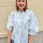 {FINAL SALE} Butterfly Garden Ruffle Top - The Pink Pineapple 850