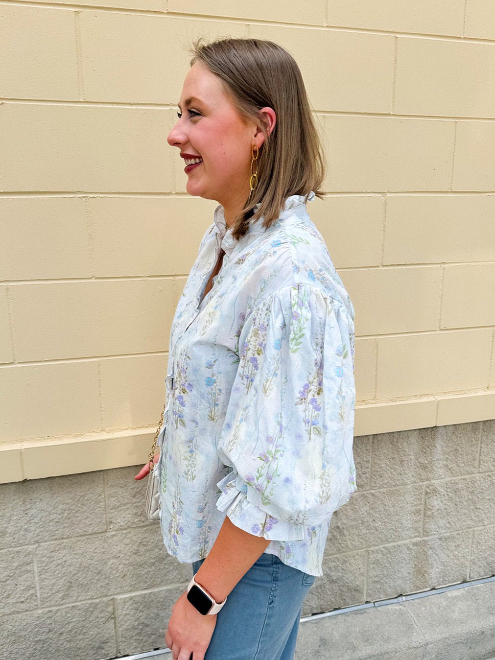 {FINAL SALE} Butterfly Garden Ruffle Top - The Pink Pineapple 850